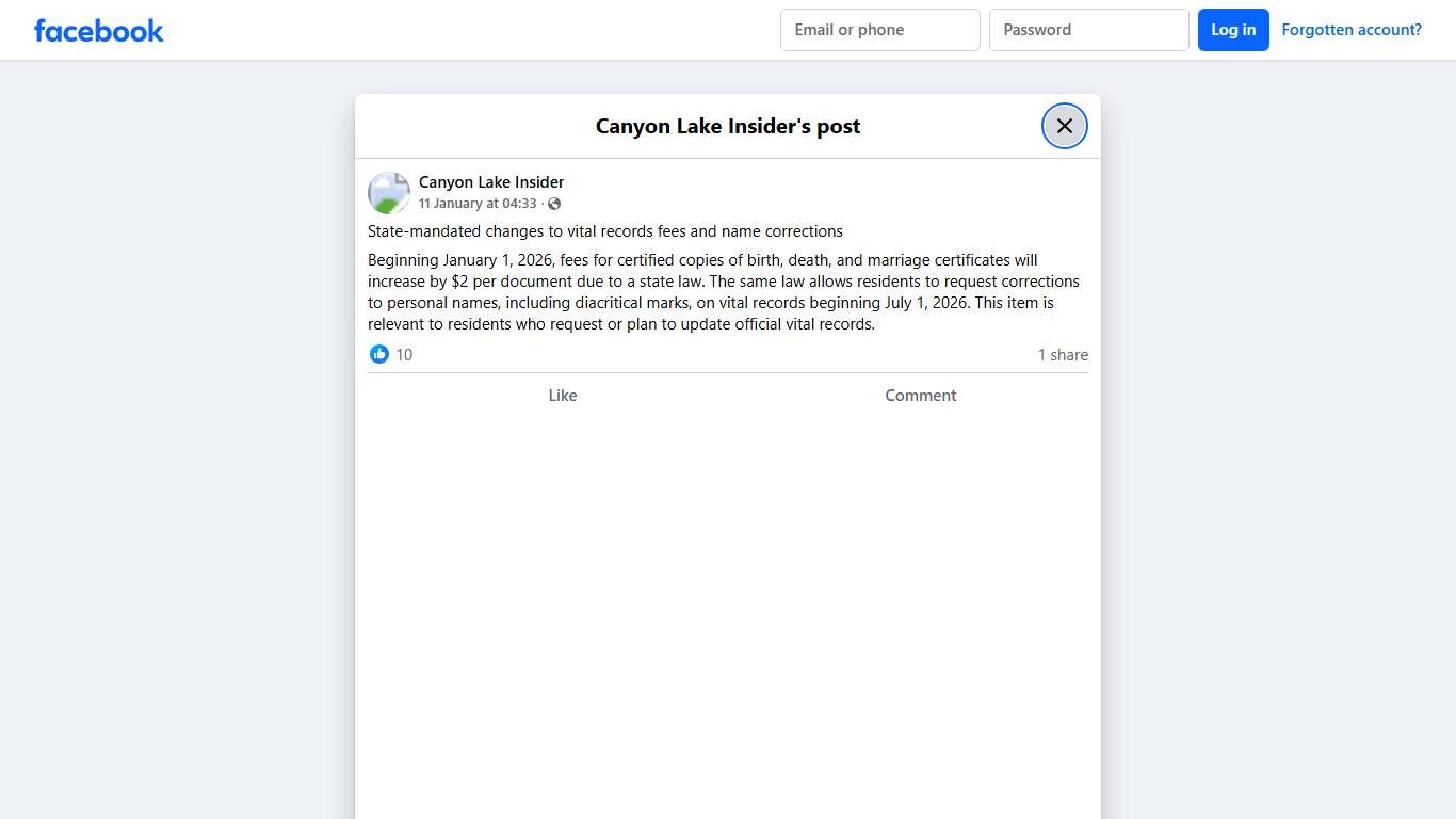 State-mandated changes to vital... - Canyon Lake Insider Facebook