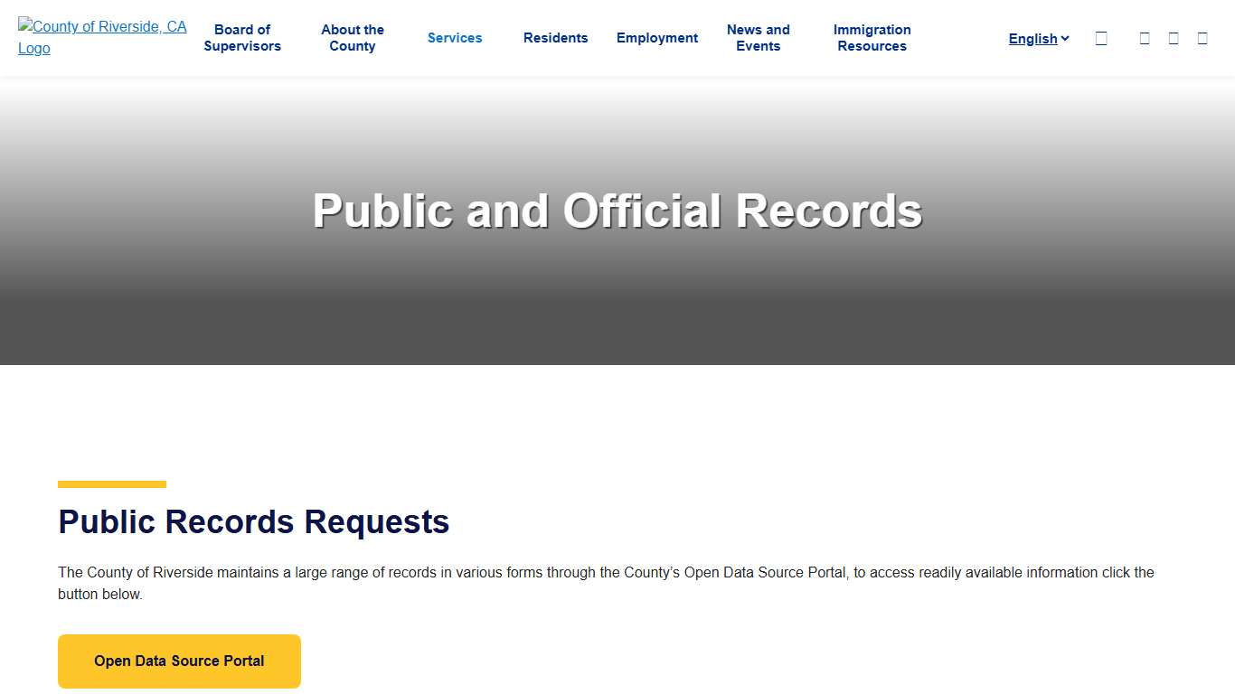 Public and Official Records County of Riverside, CA