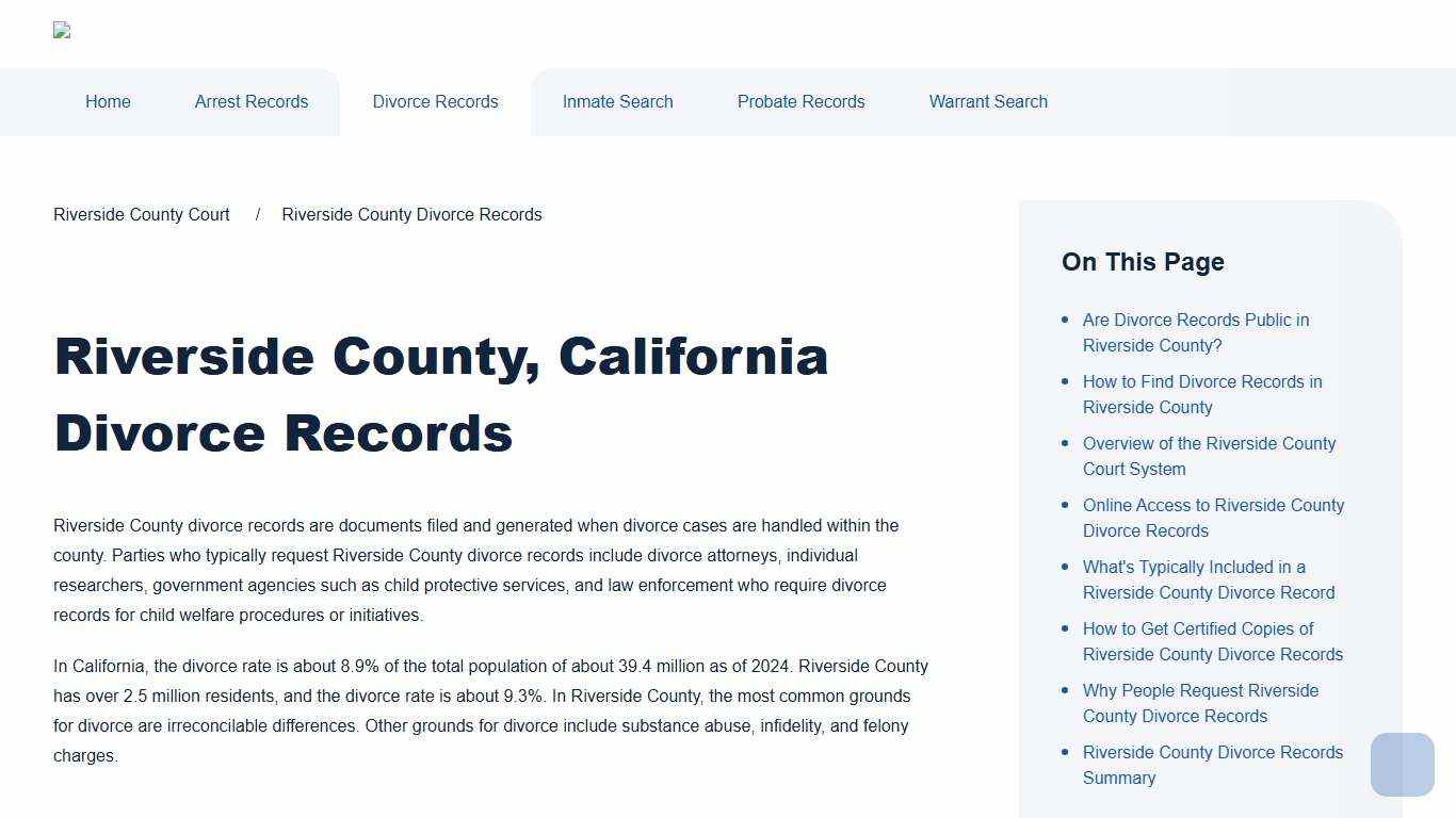 Riverside County Divorce Records Search Riverside County Court