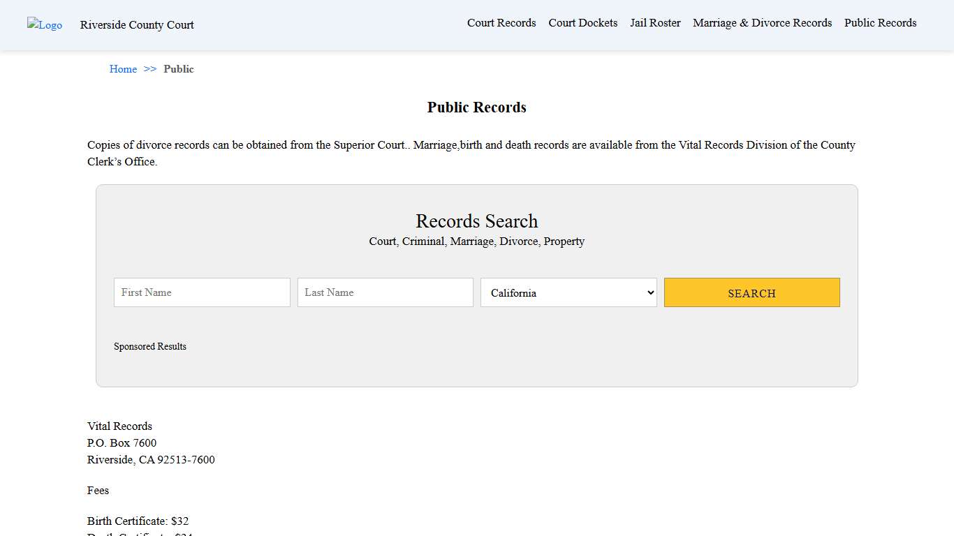 Public Records Riverside County Court